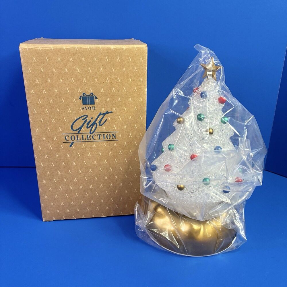 Avon Twinkling Melted Popcorn Plastic Christmas Tree Light Gold Star Vintage